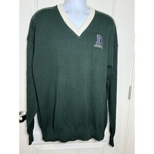 NWT Dehen 1920 Pullover V Neck Green Dartmouth Sweater Vintage Made In USA L